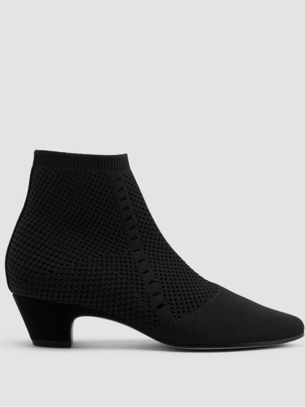 Eileen Fisher Purl Recycled Stretch Knit Booties Black Size 8